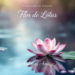 A beautifully crafted book cover for a romance novel featuring an enchanting lotus flower in a tranquil lake