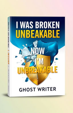 an eye-catching book cover design illustrating the transformation from being broken to becoming unbreakable, featuring abstract elements symbolizing strength and resilience