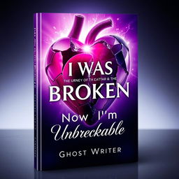 a powerful and visually arresting book cover design encapsulating a journey of transformation from brokenness to invincibility