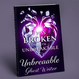 a powerful and visually arresting book cover design encapsulating a journey of transformation from brokenness to invincibility