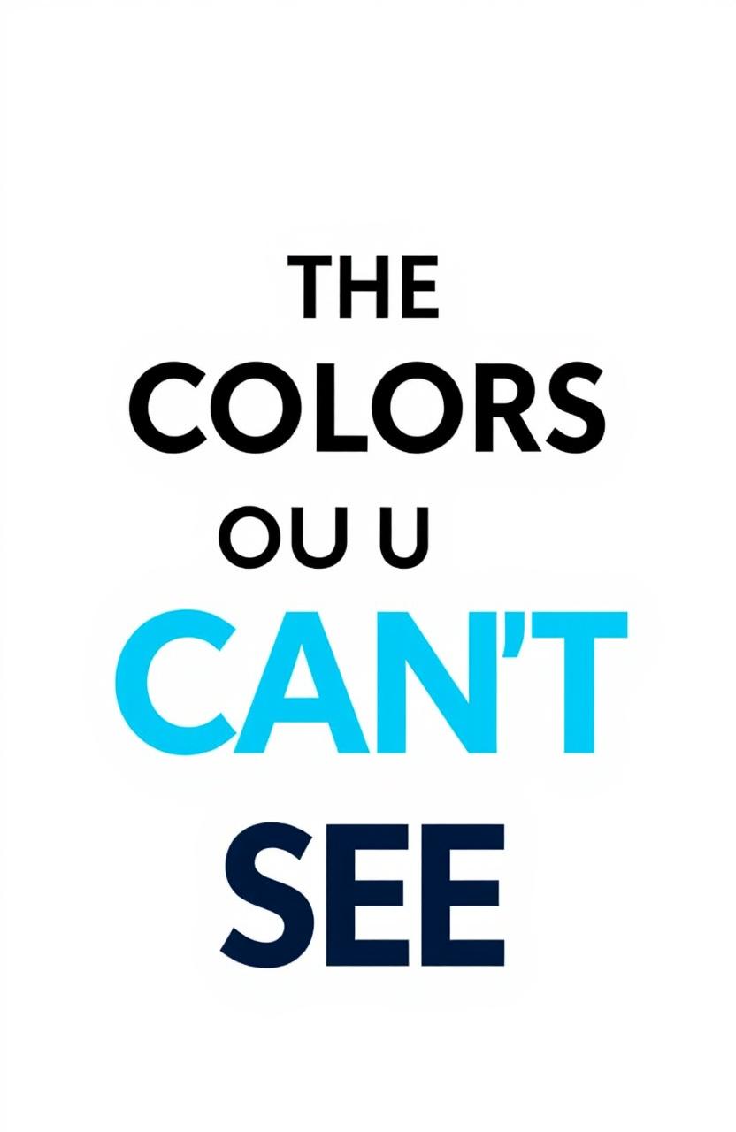 A minimalist book cover design featuring the title 'The Colors You Can’t See' in modern stunning minimalist font