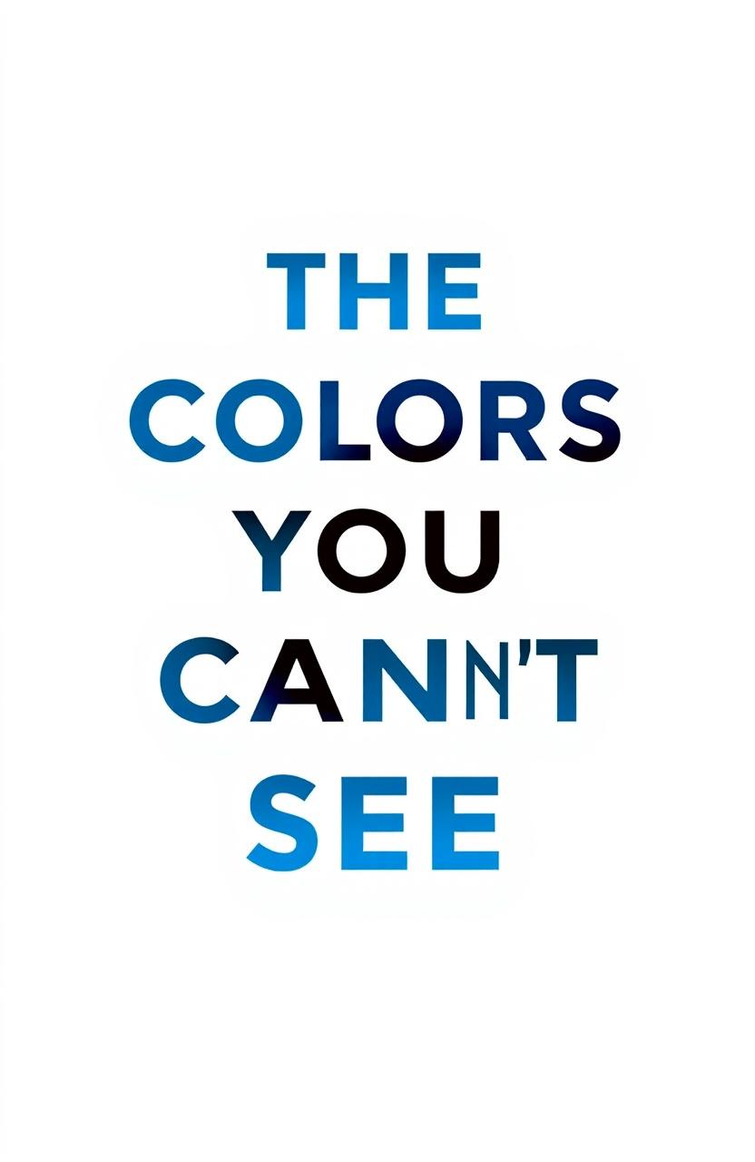 A minimalist book cover design featuring the title 'The Colors You Can’t See' in modern stunning minimalist font