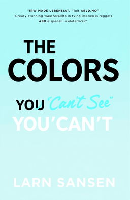 A minimalist book cover design featuring the title 'The Colors You Can’t See' in modern stunning minimalist font