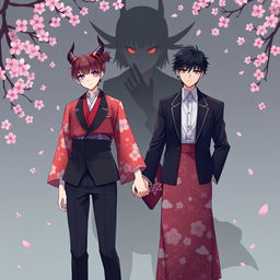 A male and female standing together holding hands, perfect for a book cover