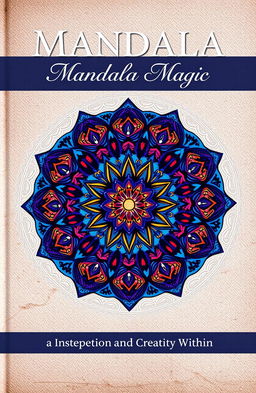 An intricately detailed mandala design with geometric patterns, featured prominently at the center of a book cover