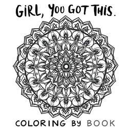 A mandala coloring book cover featuring an intricately detailed mandala design at its center, in linework suitable for coloring