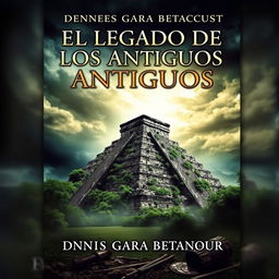 An intriguing and suspenseful book cover for a novel titled "El Legado De Los Antiguos" by Dennis Gara Betancourt