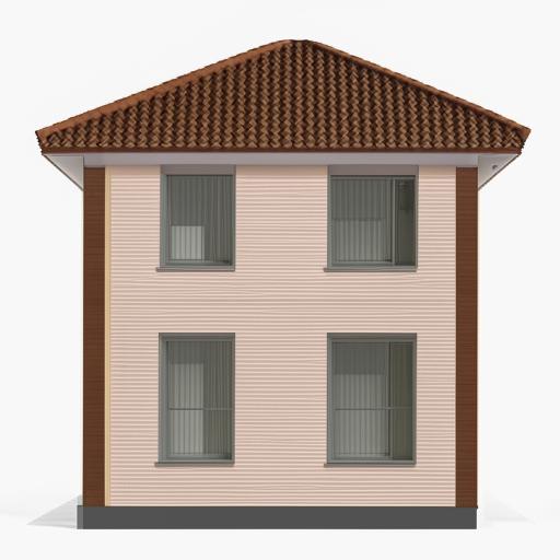 Front elevation of a 49x30 building in a clear and detailed visualization