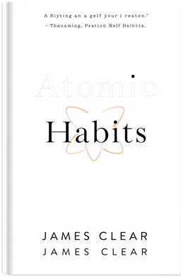 A minimalist and clean design cover for a self-help book titled "Atomic Habits" by James Clear