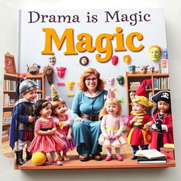 A captivating book cover featuring the title "Drama is Magic" in bold, whimsical font at the top