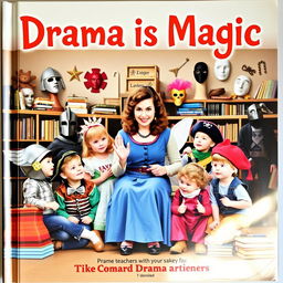 A captivating book cover featuring the title "Drama is Magic" in bold, whimsical font at the top