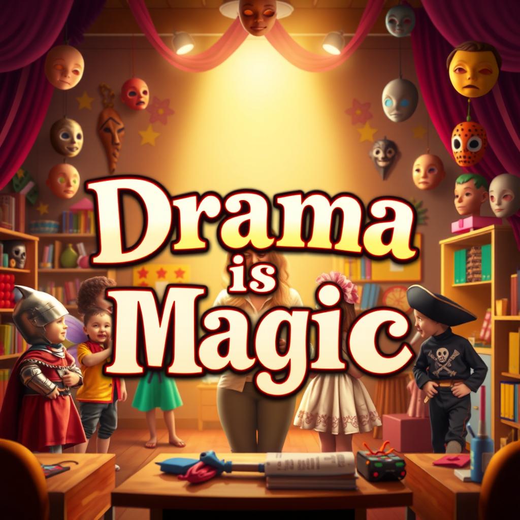 An HD book cover design featuring the title "Drama is Magic" in bold, enchanting font at the center