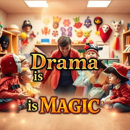 An HD book cover design featuring the title "Drama is Magic" in bold, enchanting font at the center