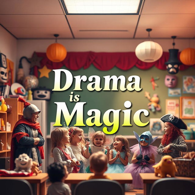 An HD book cover design featuring the title "Drama is Magic" in bold, enchanting font at the center