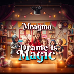 An HD book cover design featuring the title "Drama is Magic" in bold, enchanting font at the center