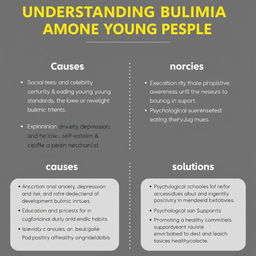 A poster titled "Understanding Bulimia Among Young People" featuring detailed explanations