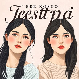 Two twin sisters with slightly different facial expressions, on a romance novel cover titled "Сестры"