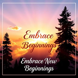 A vibrant and dynamic motivational cover featuring a radiant sunrise breaking through the clouds, symbolizing a new beginning and hope