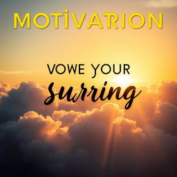 A vibrant and dynamic motivational cover featuring a radiant sunrise breaking through the clouds