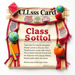 A vibrant school-themed wall newspaper designed as a class card