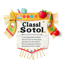 A vibrant school-themed wall newspaper designed as a class card