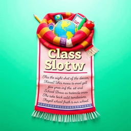 A vibrant school-themed wall newspaper designed as a class card