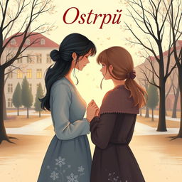 A romantic book cover depicting two twin sisters who have both fallen in love with their teacher