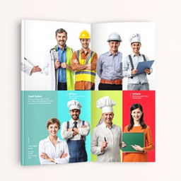 A sample brochure showcasing various professions in a dynamic and engaging design