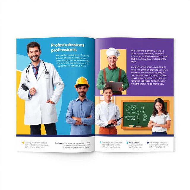 A sample brochure showcasing various professions in a dynamic and engaging design