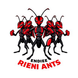 A logo featuring five heroic and strong ants, designed to convey friendship and unity