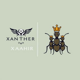 Design a logo for 'XANTHER' that conveys a sense of strength and regality, featuring clean lines and possibly incorporating a lion or eagle motif