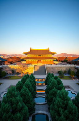 A breathtaking view of the Gyeongbokgung Palace in Seoul, South Korea