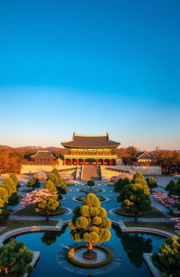 A breathtaking view of the Gyeongbokgung Palace in Seoul, South Korea