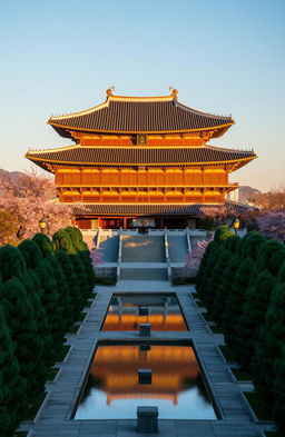 A breathtaking view of the Gyeongbokgung Palace in Seoul, South Korea