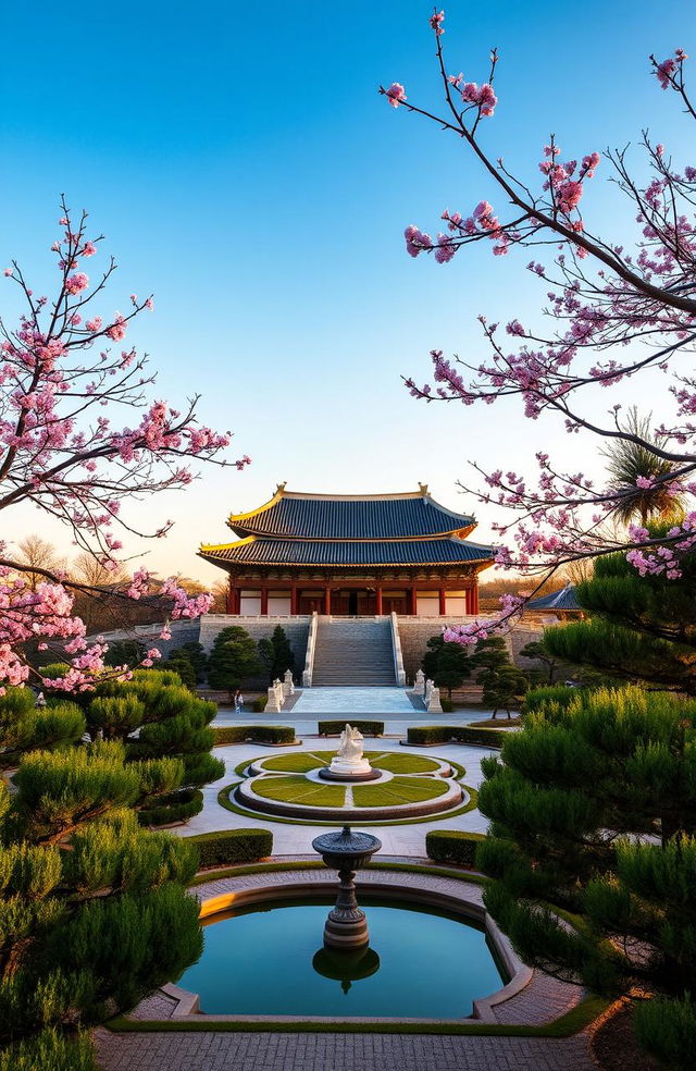 A breathtaking view of the Gyeongbokgung Palace in Seoul, South Korea