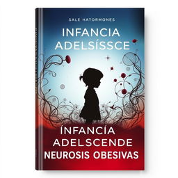 A book cover design featuring a symbolic representation of childhood and adolescence intertwined with elements of obsessive neuroses