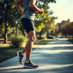 A captivating depiction of a stylish runner preparing for a run