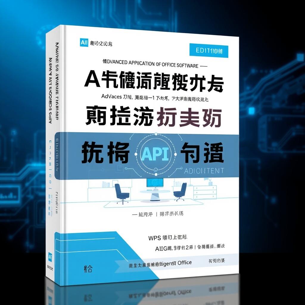 A modern and sleek book cover design for "Advanced Application of Office Software (Fourth Edition): AI Intelligent Office"