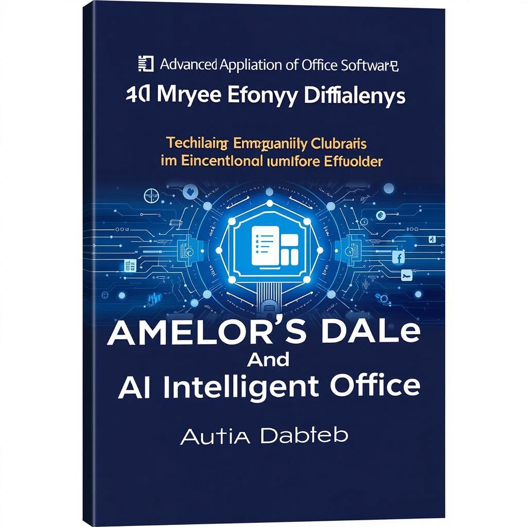 A modern and sleek book cover design without any text, featuring elements that symbolize advanced office software and AI integration