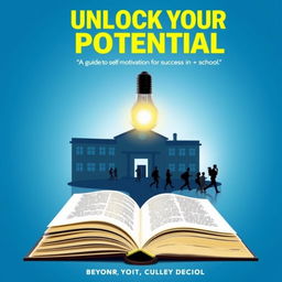 Cover design for an eBook titled 'Unlock Your Potential: A Guide to Self-Motivation for Success in School'