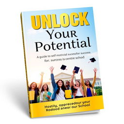 Design an eBook cover titled 'Unlock Your Potential: A Guide to Self-Motivation for Success in School'