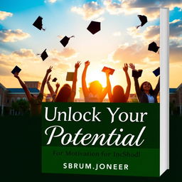 Design an eBook cover titled 'Unlock Your Potential: A Guide to Self-Motivation for Success in School'