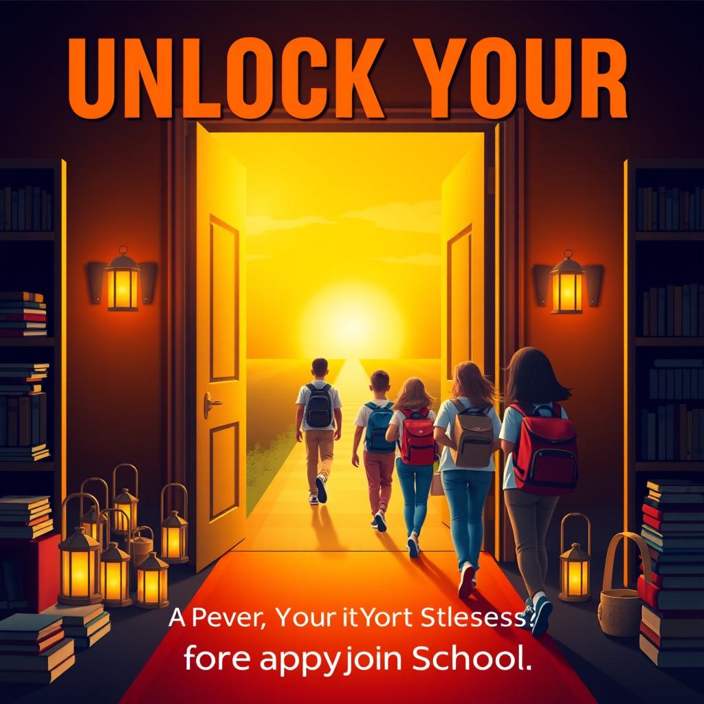 Design an eBook cover for 'Unlock Your Potential: A Guide to Self-Motivation for Success in School'