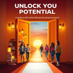 Design an eBook cover for 'Unlock Your Potential: A Guide to Self-Motivation for Success in School'