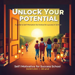 Design an eBook cover for 'Unlock Your Potential: A Guide to Self-Motivation for Success in School'