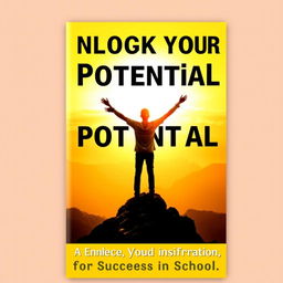 Design an eBook cover for 'Unlock Your Potential: A Guide to Self-Motivation for Success in School'