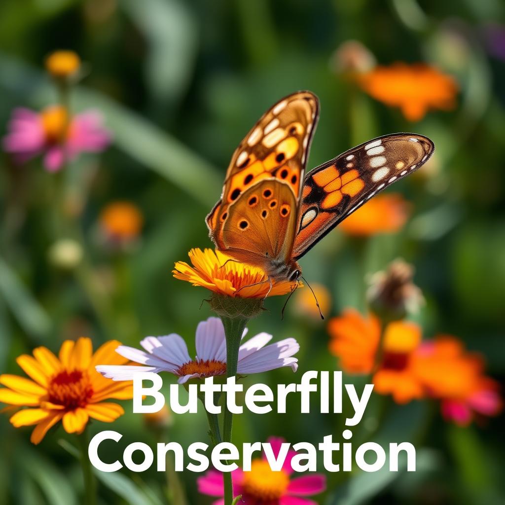 A stunning realistic photograph of a butterfly perched delicately on a vibrant flower, with its wings open showing intricate patterns and vibrant colors