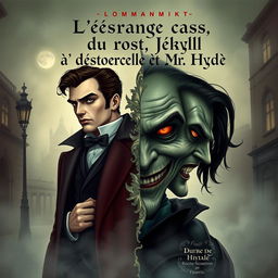 A book cover illustration for "L'étrange cas du docteur Jekyll et M