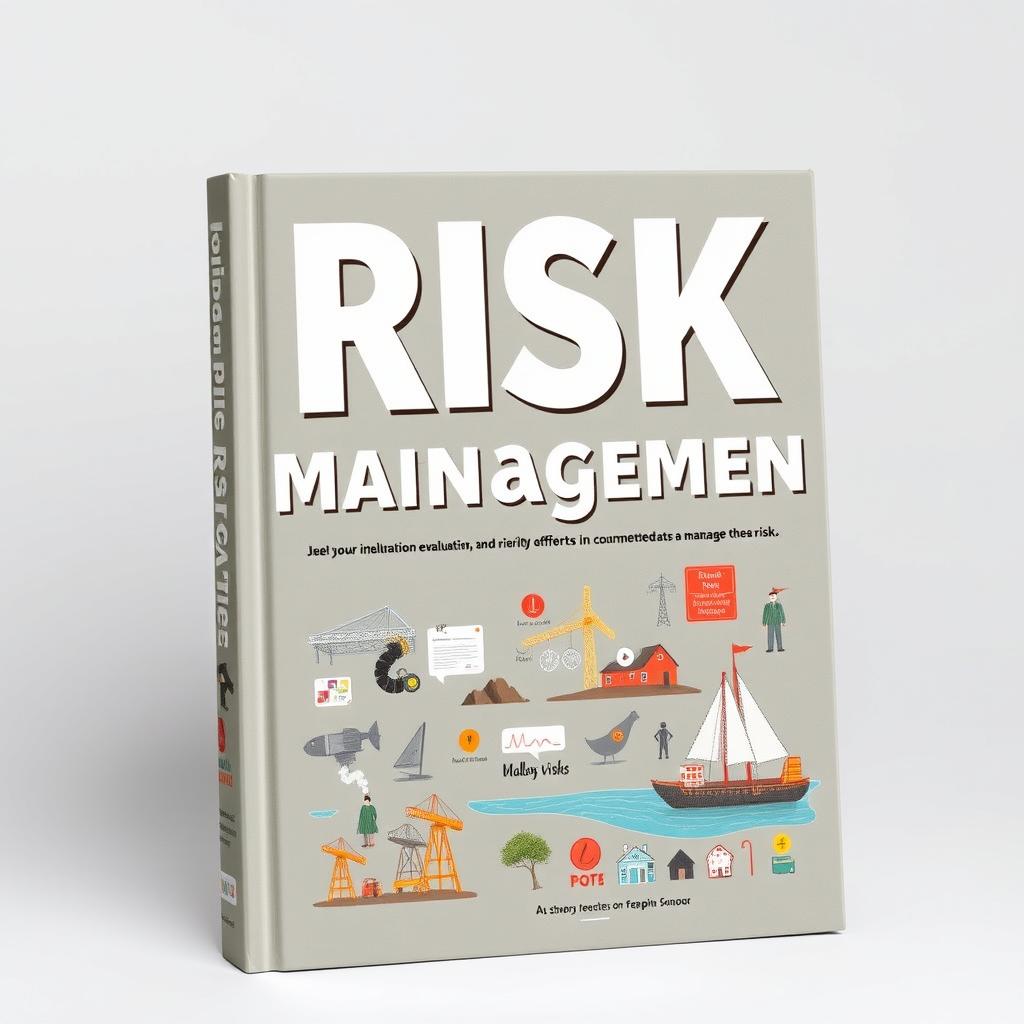 A book cover featuring illustrations that depict the concept of risk management