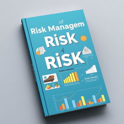 A book cover featuring illustrations depicting the concept of risk management, with visual elements such as charts and graphs